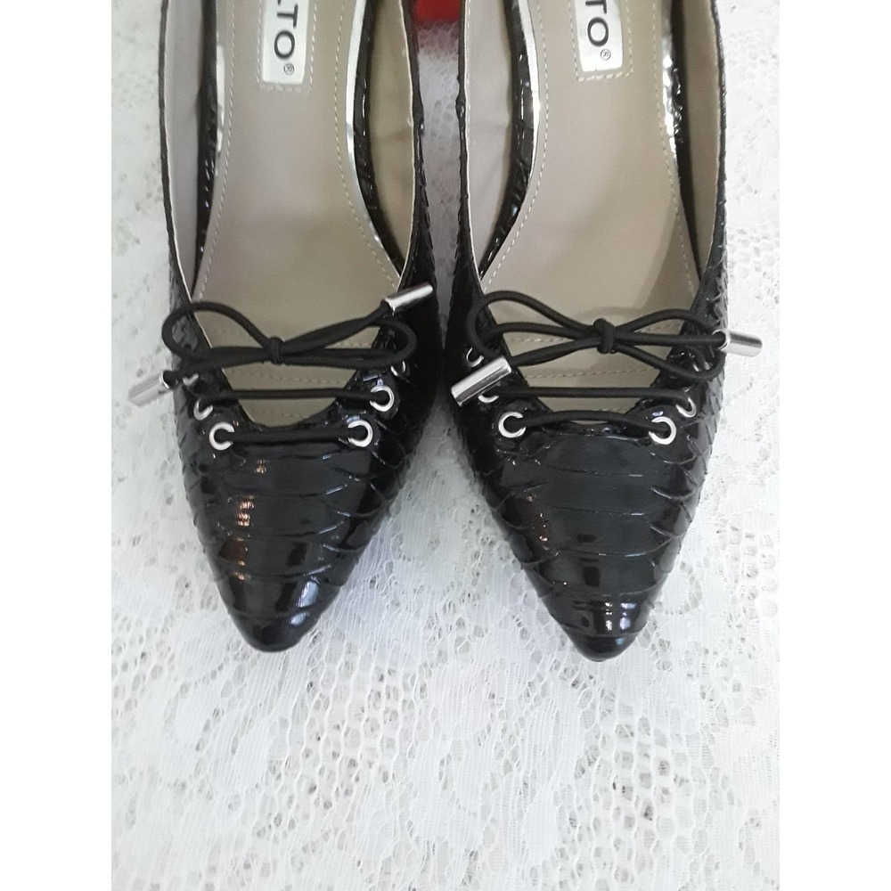 NIB Rialto Sz 7.5M MULLY Patent Leather Snakeskin Shoes Pumps Heels - Picture 2 of 6